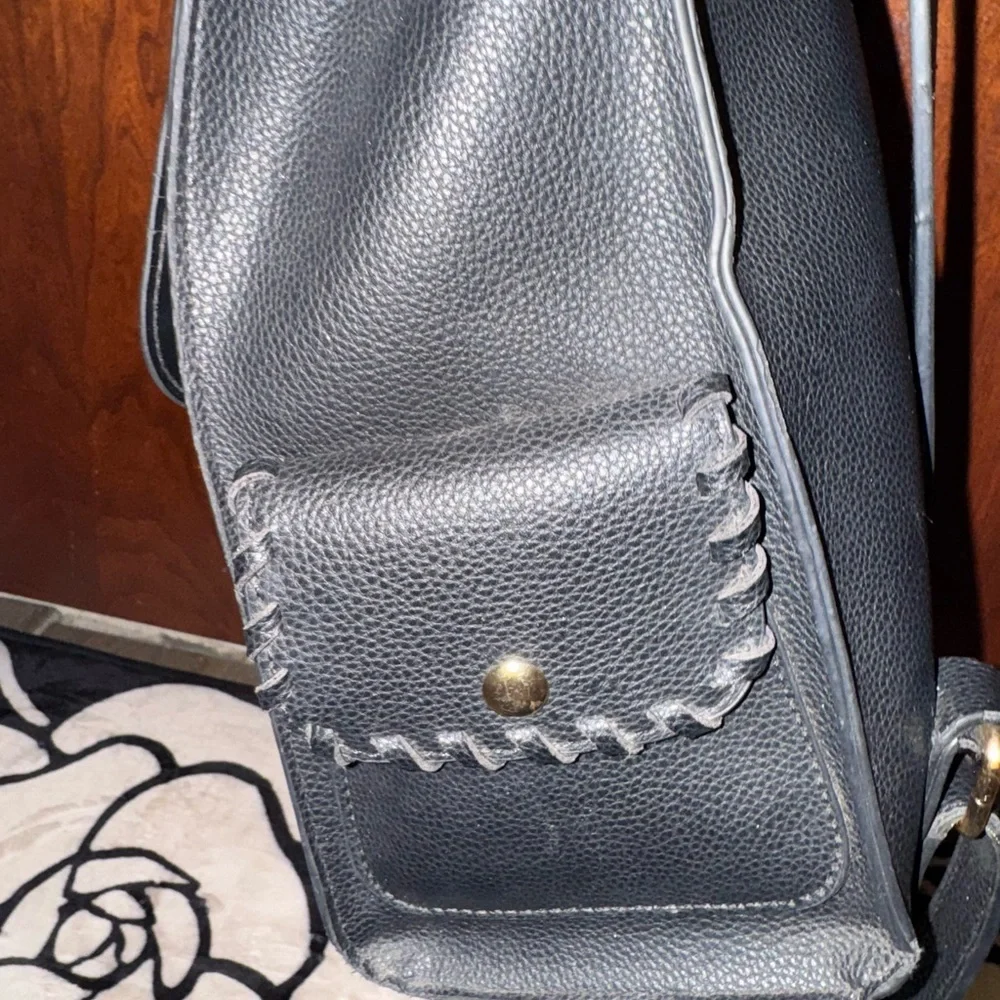 Chic and Versatile LD Design Black Backpack Purse with Unique Pocket Detail